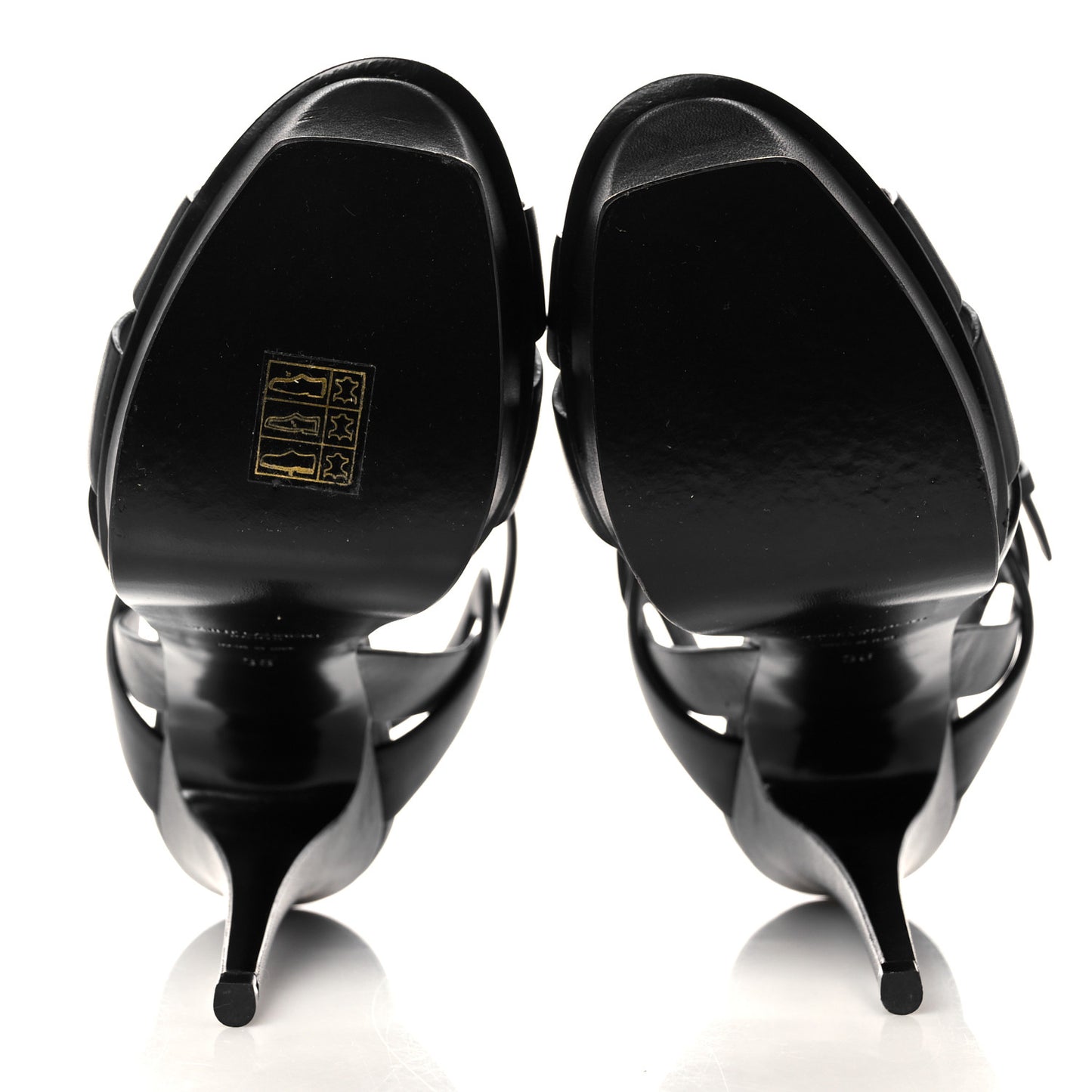 Calfskin Tribute 105 Platform Sandals 36 Black