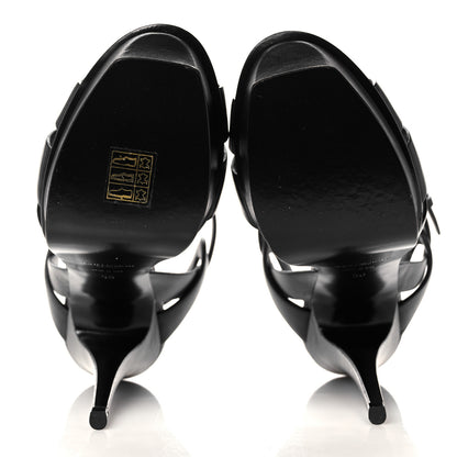 Saint Laurent Calfskin Tribute 105 Platform Sandals 36 Black 5 of 9