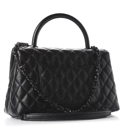 Chanel Caviar Quilted Small Coco Handle Flap So Black 4 of 12