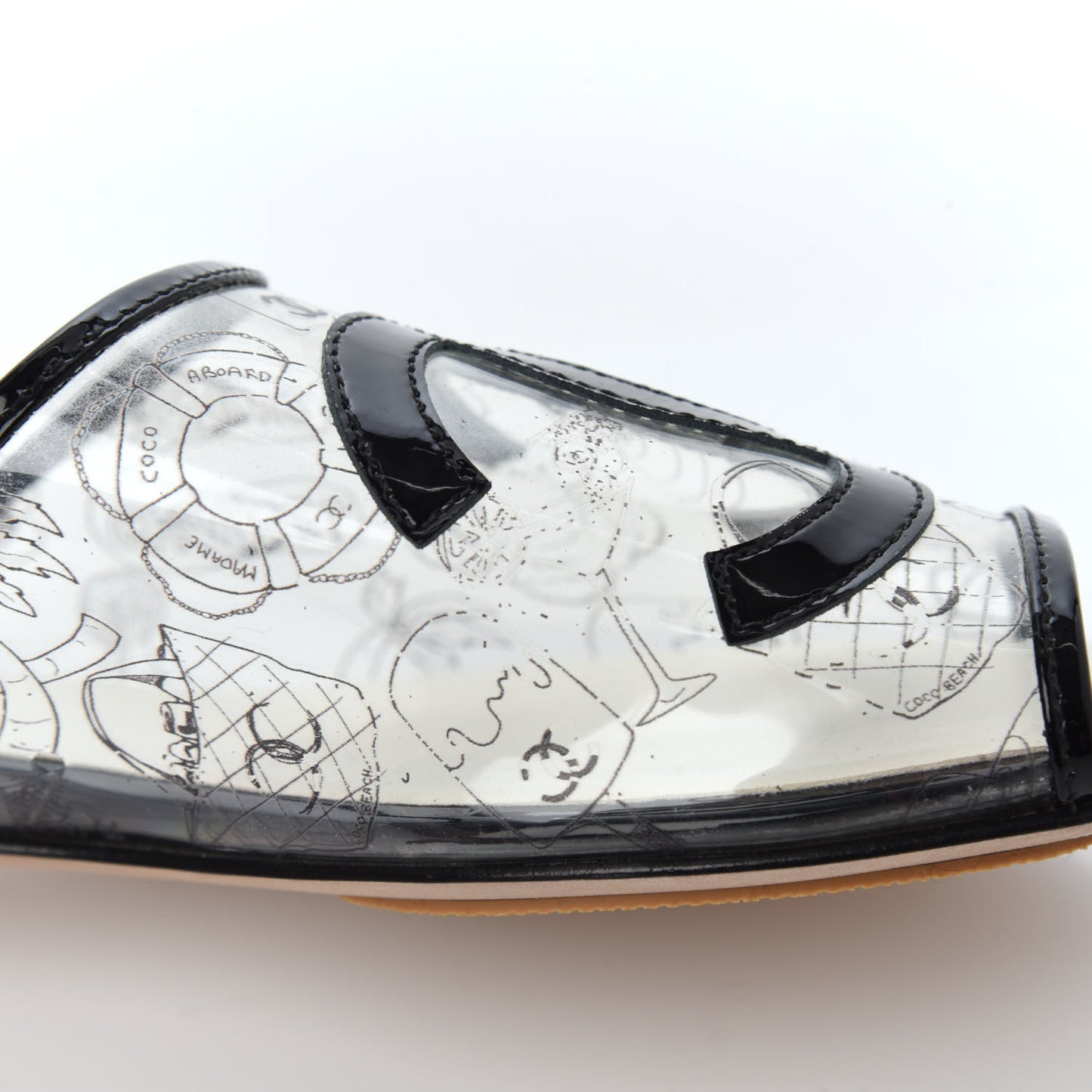 Patent PVC CC Sandal Mule 37 Black