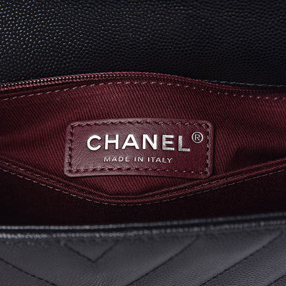 Chanel Caviar Chevron Quilted Mini Coco Handle Flap Black 6 of 10