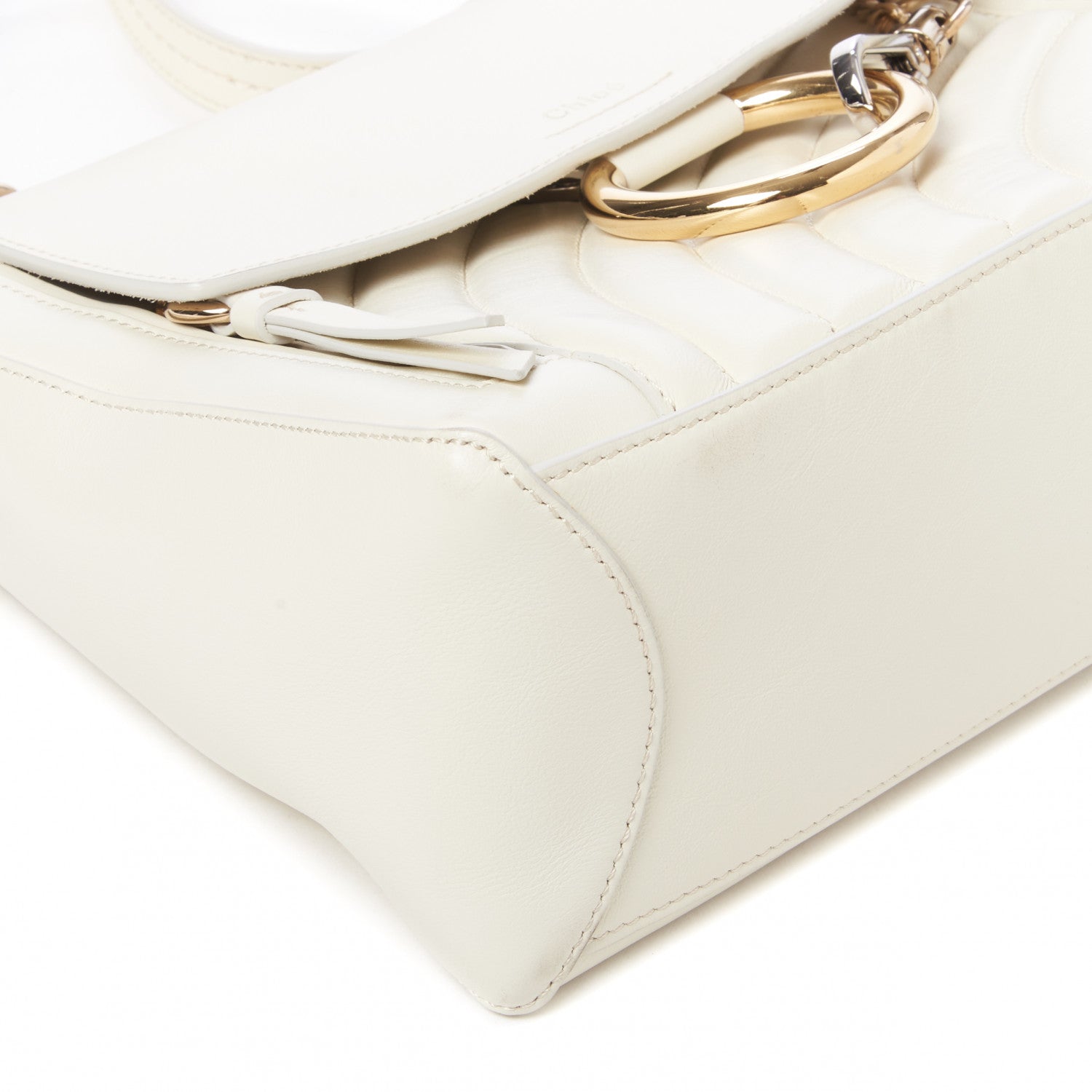 Chloe Smooth Calfskin Quilted Small Faye Day Shoulder Bag Natural White 5 of 8