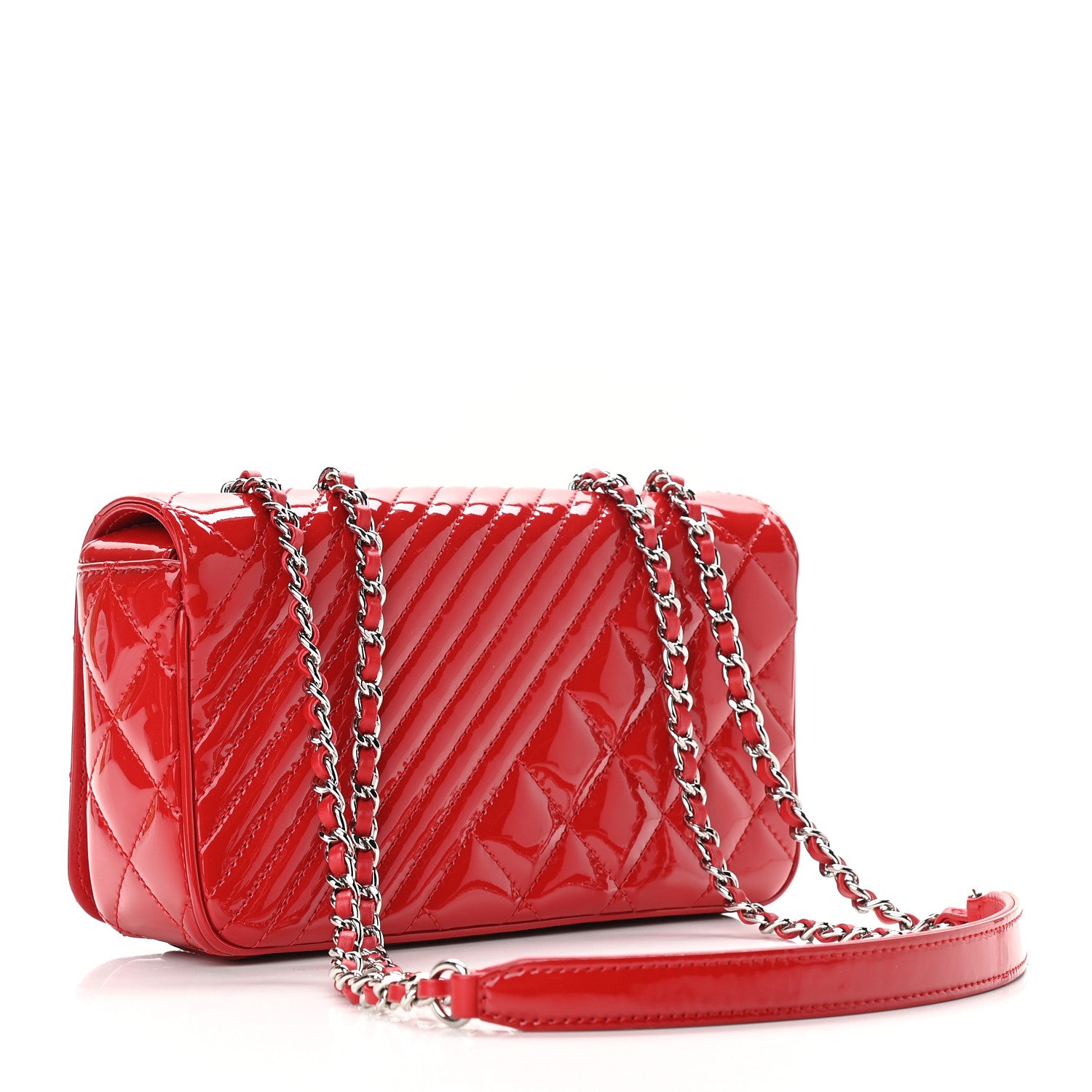 Chanel Patent Quilted Small Coco Boy Flap Red 4 of 10
