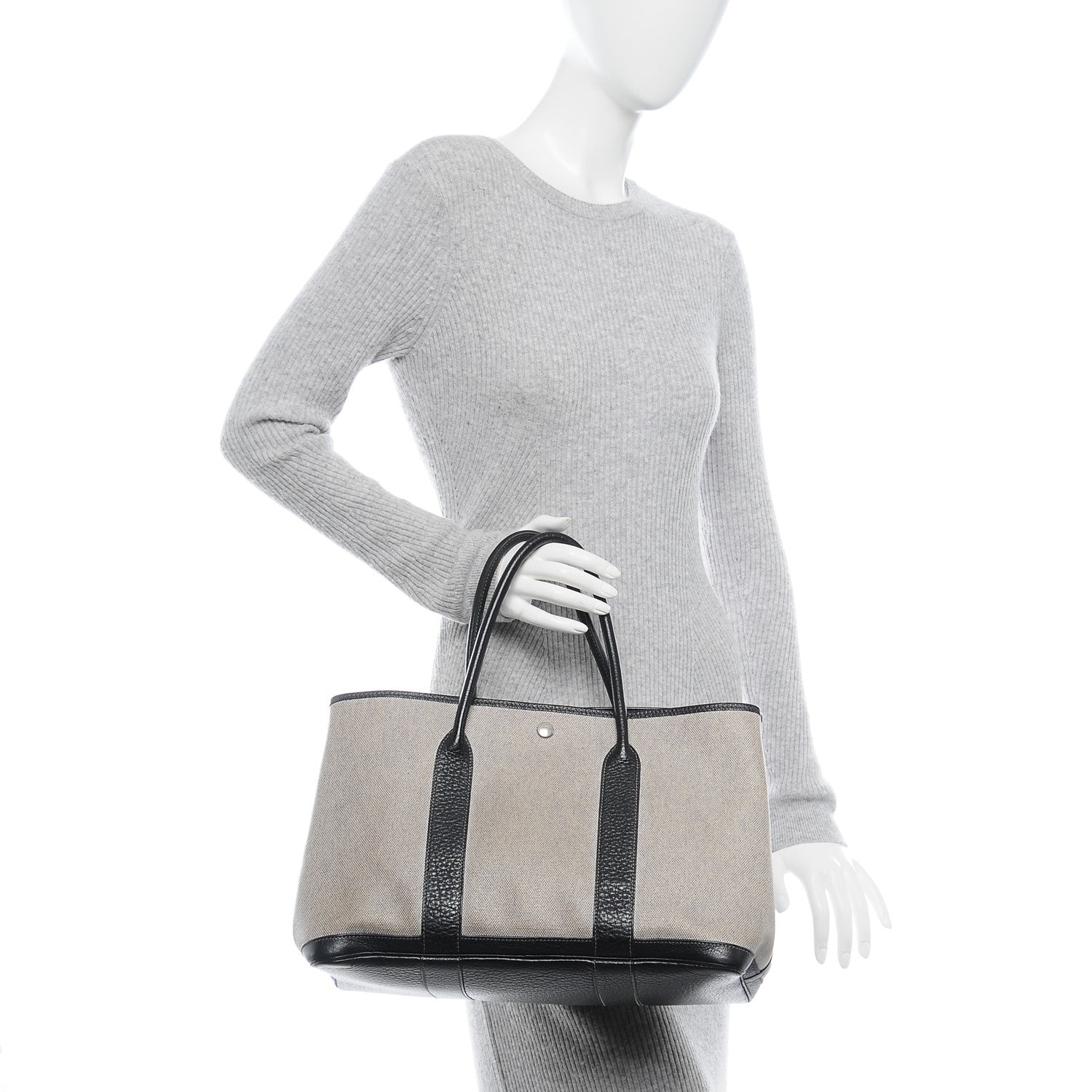 Hermes Buffle Skipper Toile Garden Party 36 MM Tote Black 2 of 6