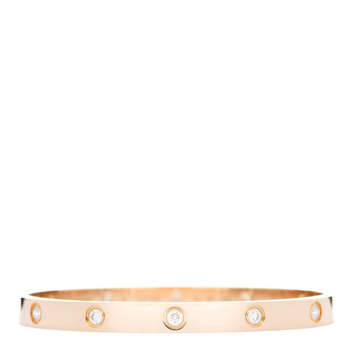 Cartier 18K Yellow Gold 10 Diamond LOVE Bracelet 19 1 of 6