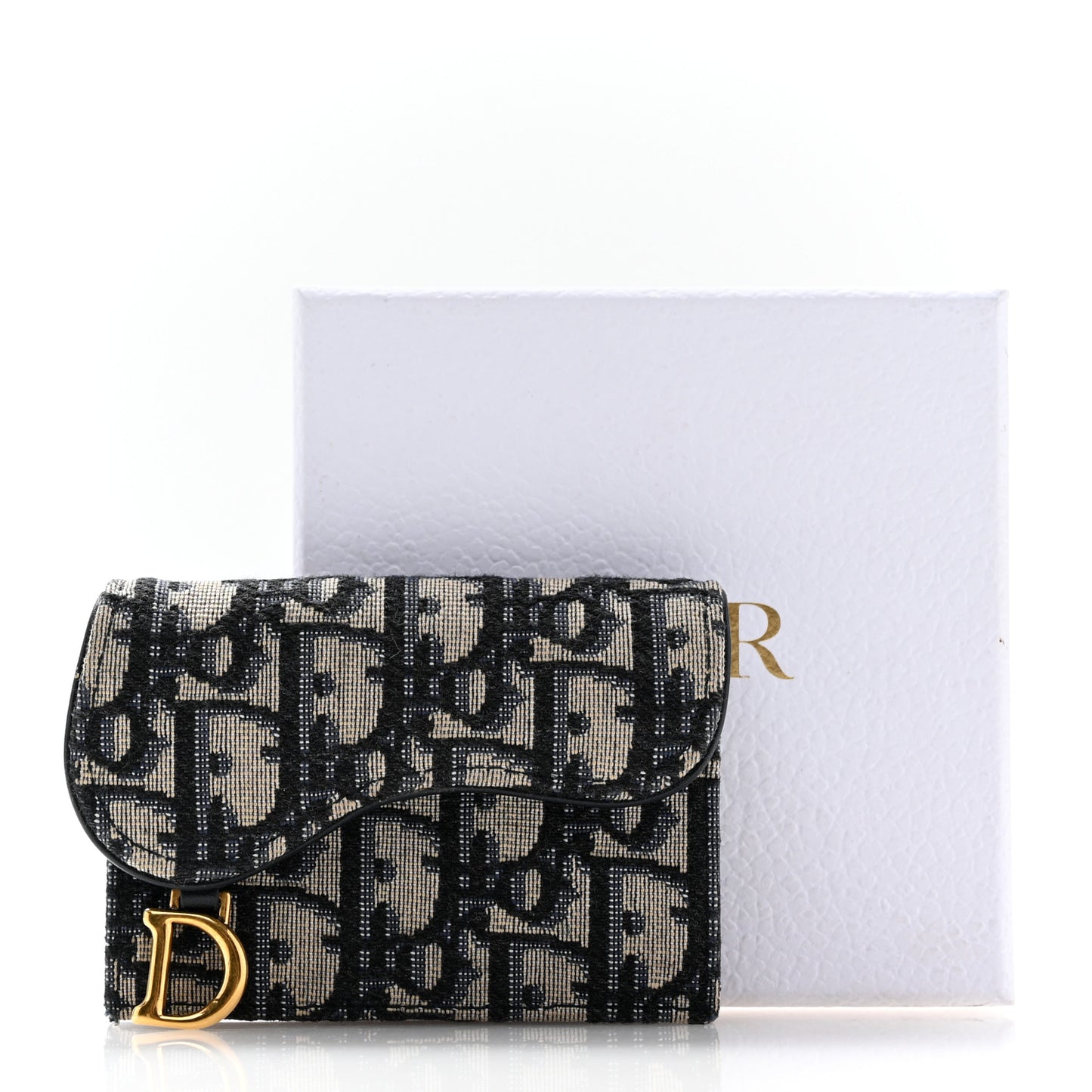 Oblique Saddle Card Holder Blue