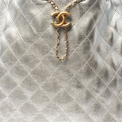 Chanel Metallic Caviar Quilted Medium Chanel 25 Handbag Silver 9 of 12