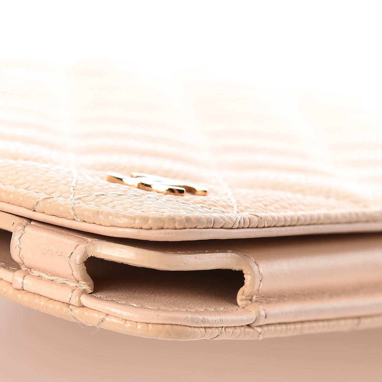 Caviar Quilted iPad Case Light Beige