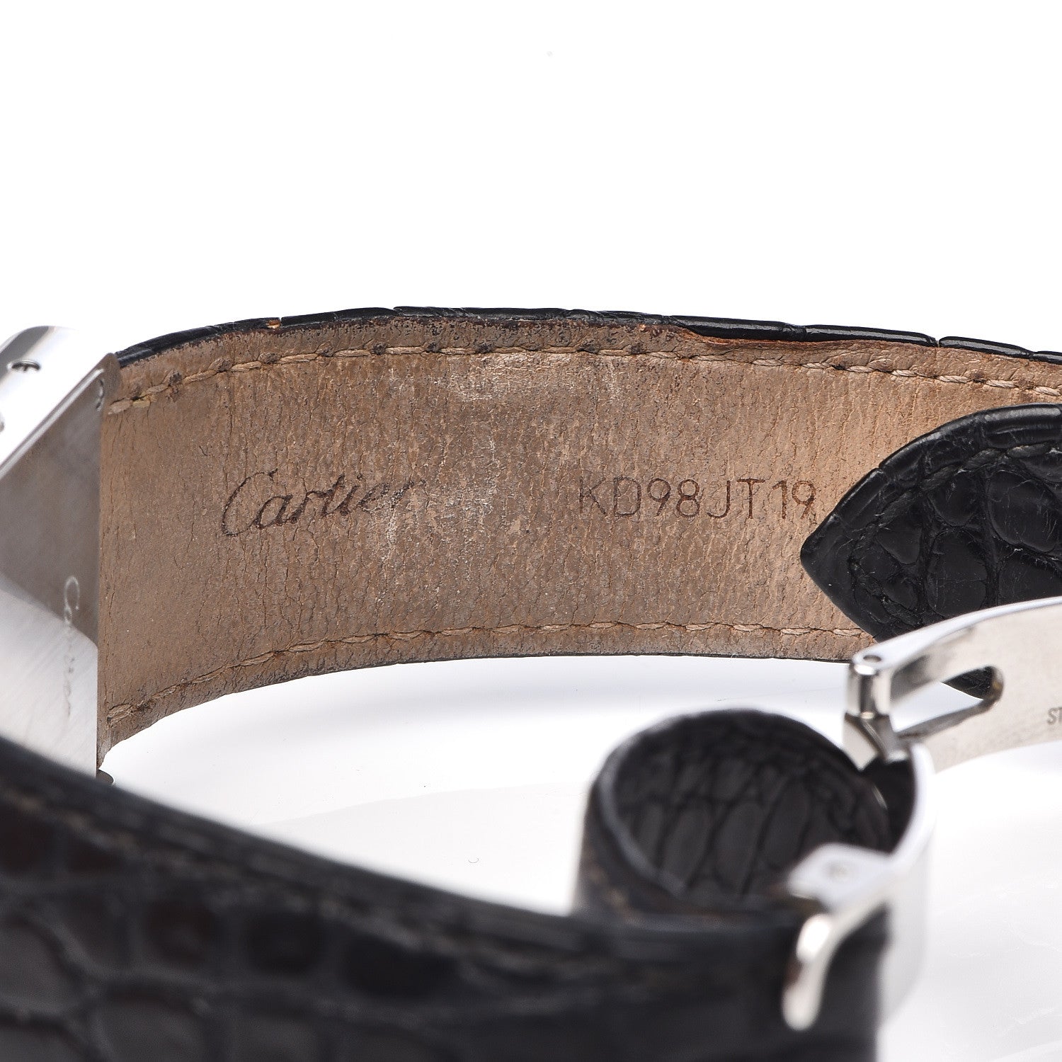 Cartier Stainless Steel Alligator 27mm Tank Solo Quartz Watch 7 of 7
