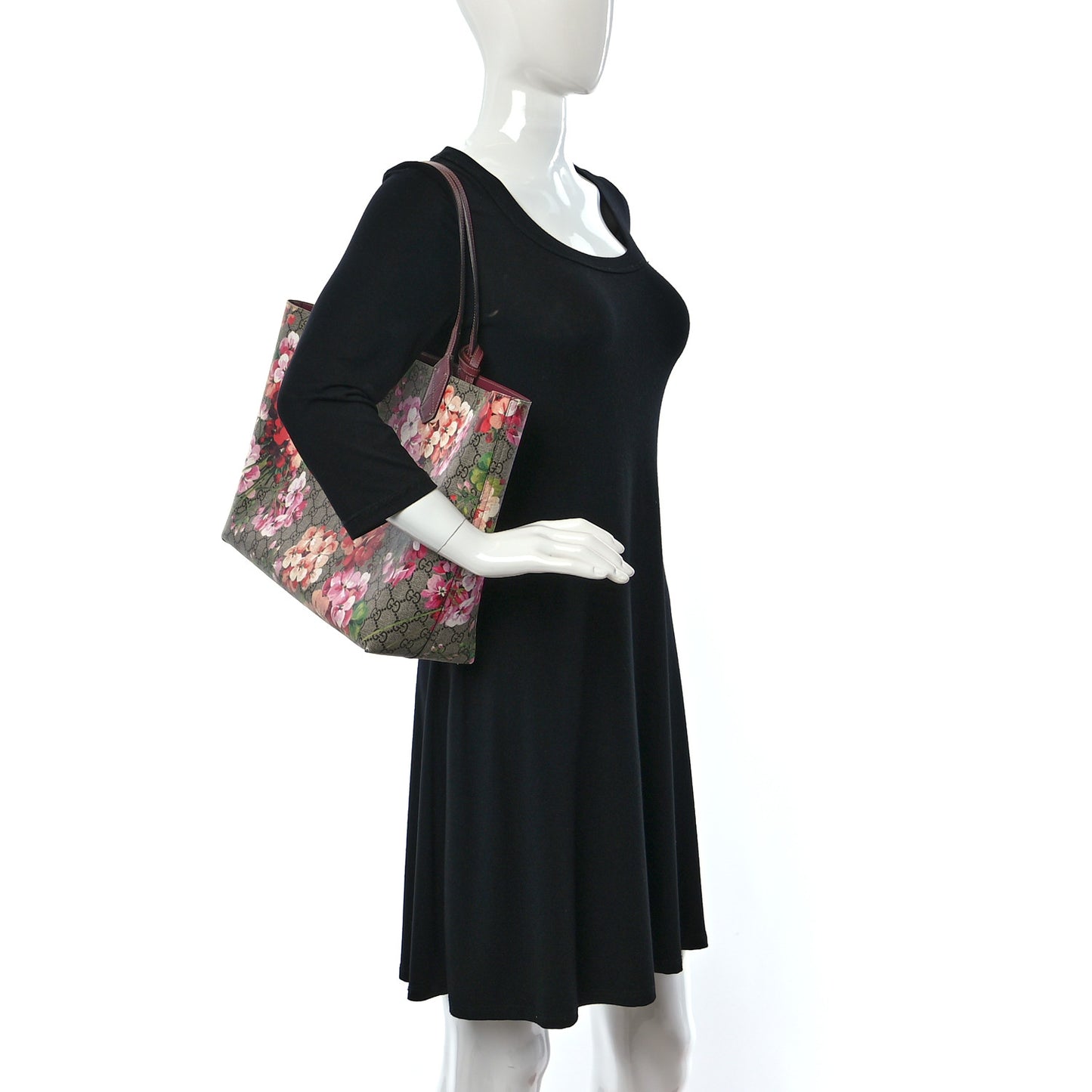 GG Supreme Monogram Blooms Medium Reversible Tote Beige Multicolor Dry Rose