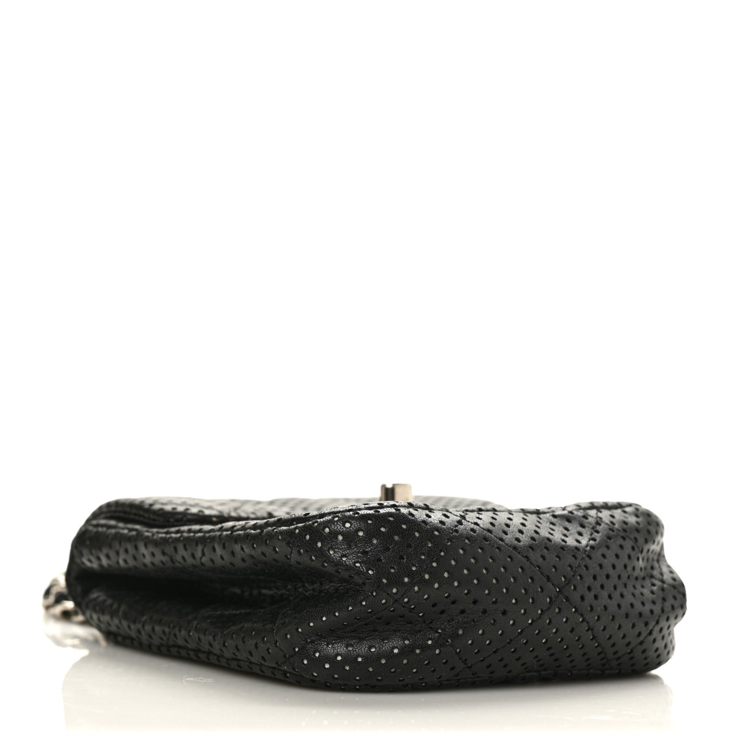 Lambskin Perforated Mini Flap Bag Black