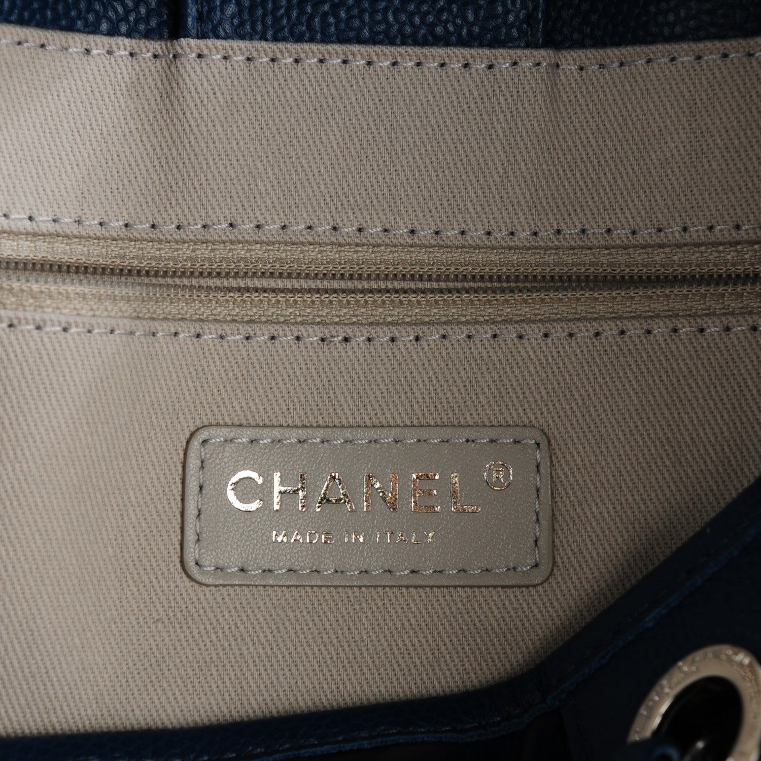 Chanel Calfskin Small Deauville Tote Blue 6 of 7