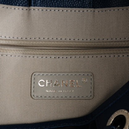 Chanel Calfskin Small Deauville Tote Blue 6 of 7