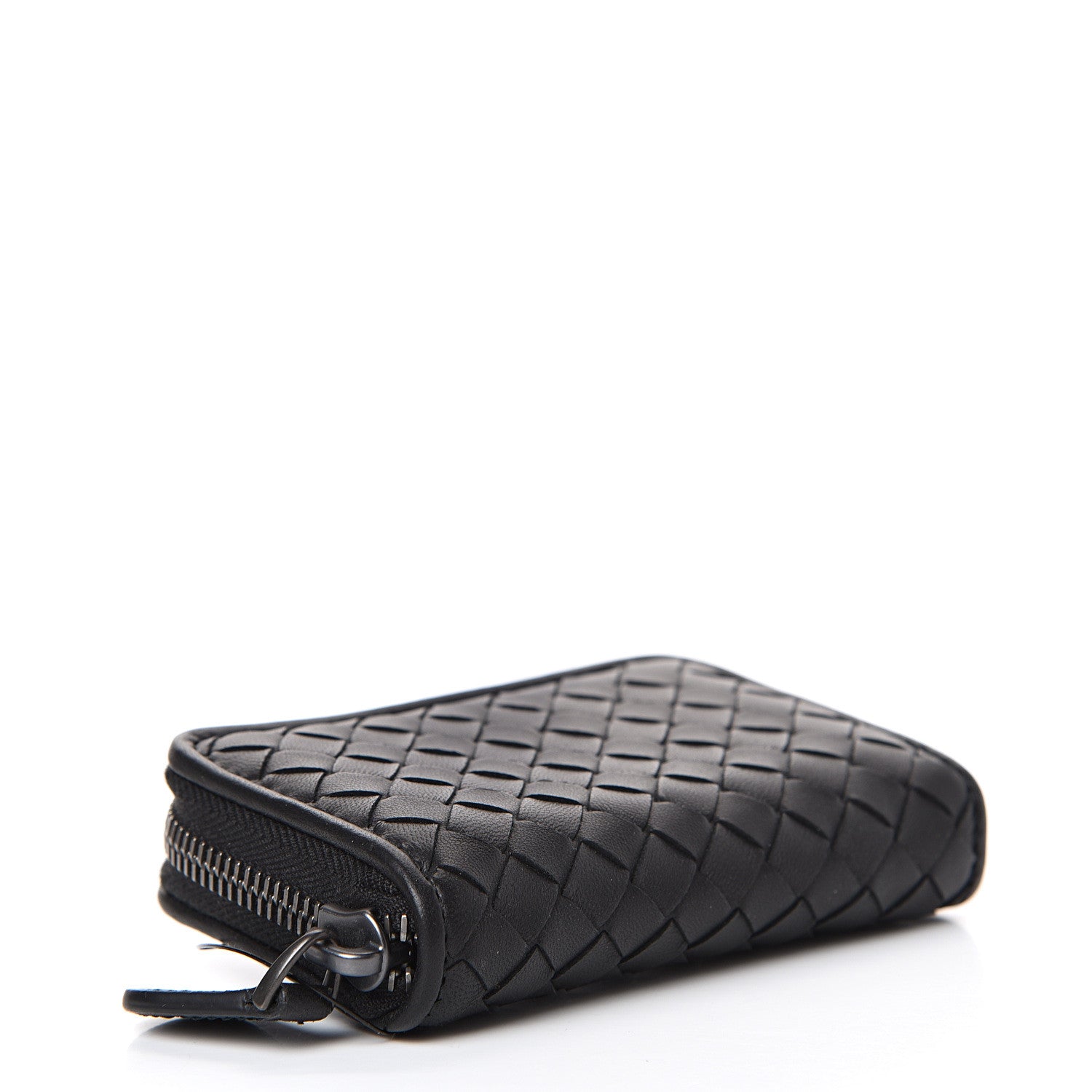 Bottega Veneta Nappa Intrecciato Zip Around Coin Purse Black 3 of 7