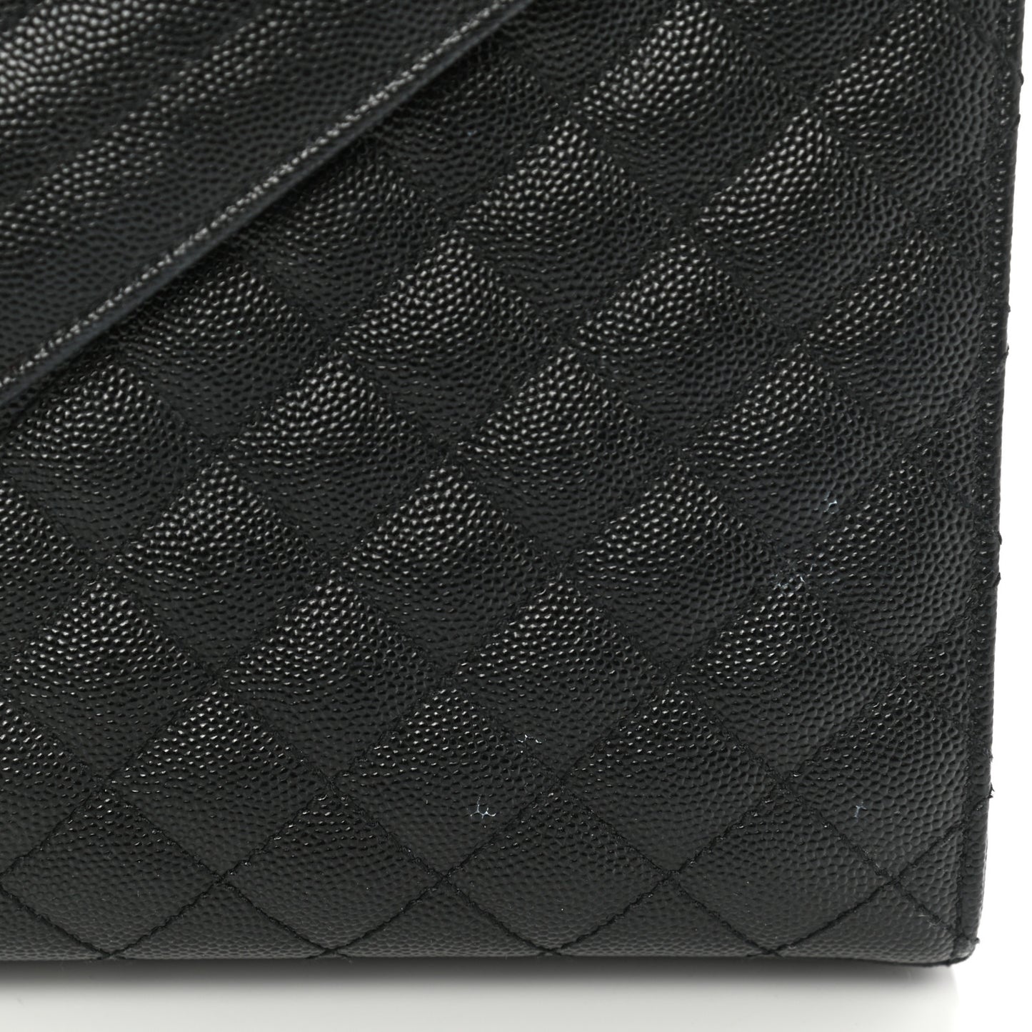 Grain De Poudre Textured Mixed Matelasse Large Triquilt Monogram Monochrome Satchel Black