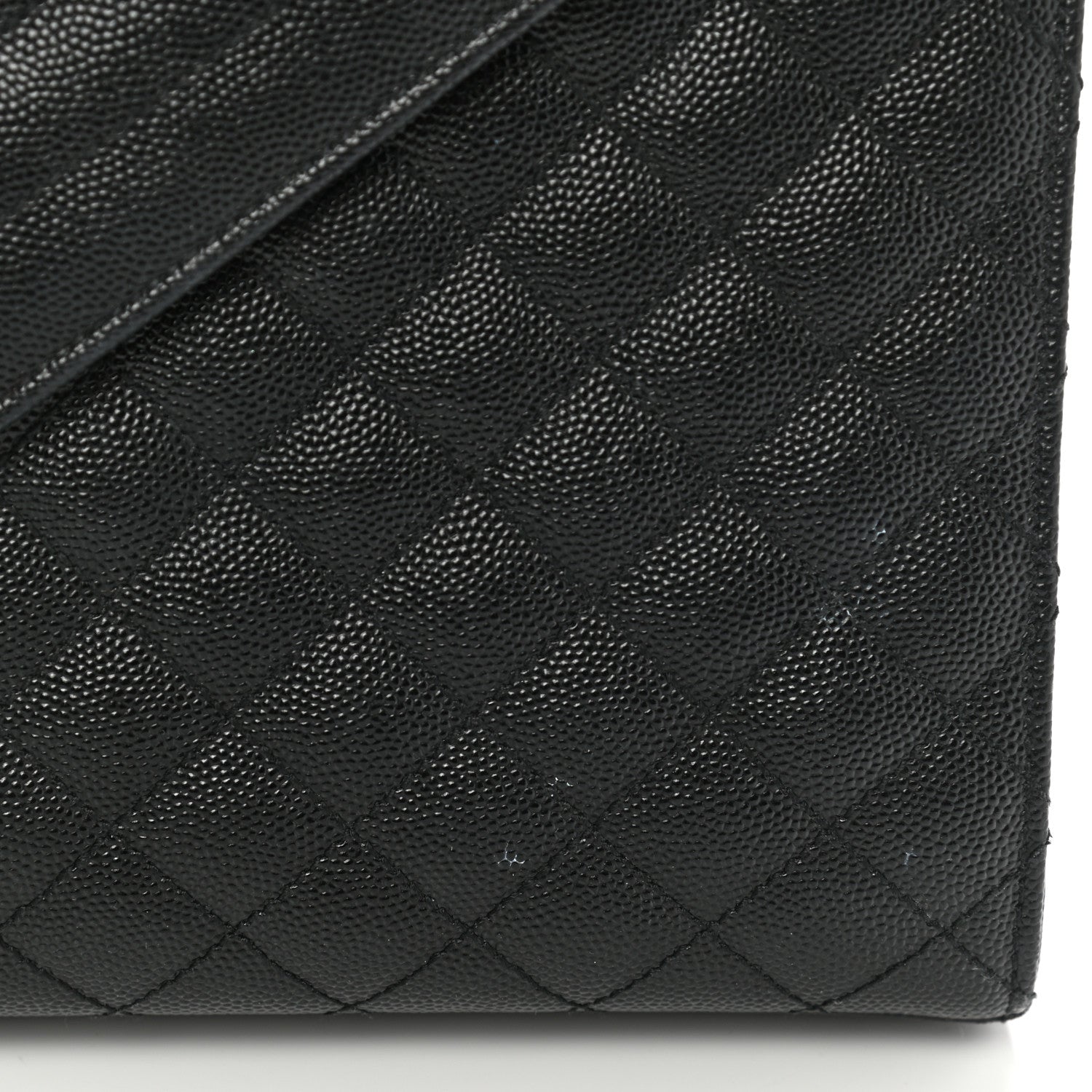 Saint Laurent Grain De Poudre Textured Mixed Matelasse Large Triquilt Monogram Monochrome Satchel Black 12 of 14