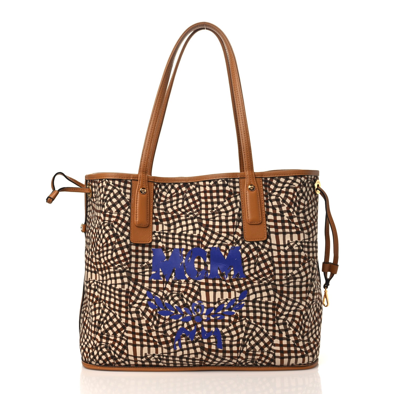 MCM Visetos Medium Liz Reversible Shopper Tote Cognac 9 of 13