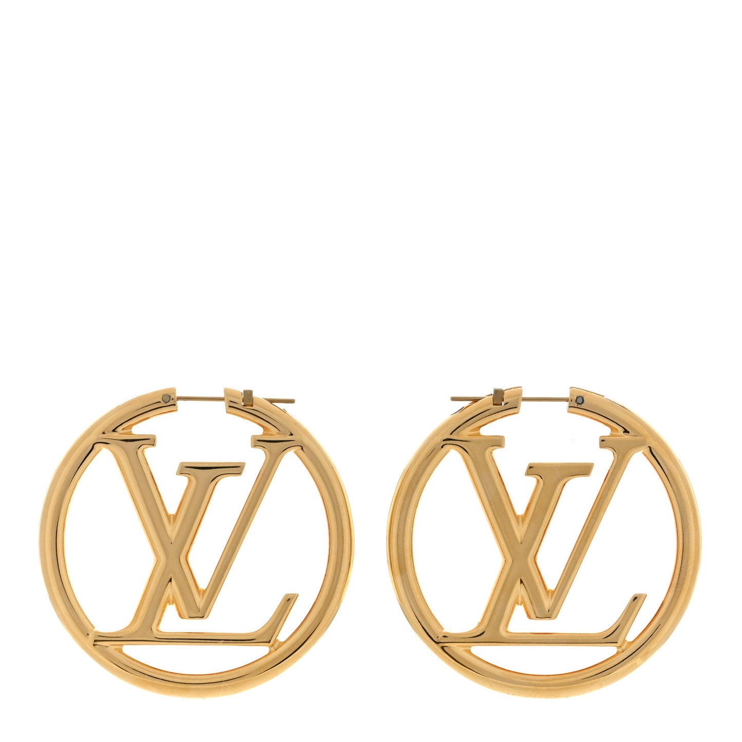 Metal Louise Hoop Earrings Gold