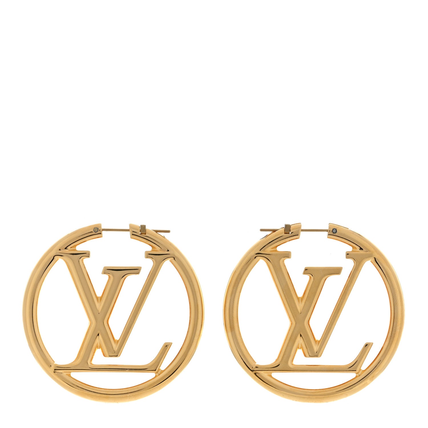 Louis Vuitton Metal Louise Hoop Earrings Gold 3 of 4