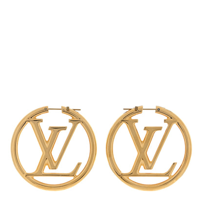 Louis Vuitton Metal Louise Hoop Earrings Gold 3 of 4