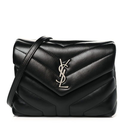 Saint Laurent Calfskin Y Quilted Monogram Toy Loulou Crossbody Bag Black 1 of 11