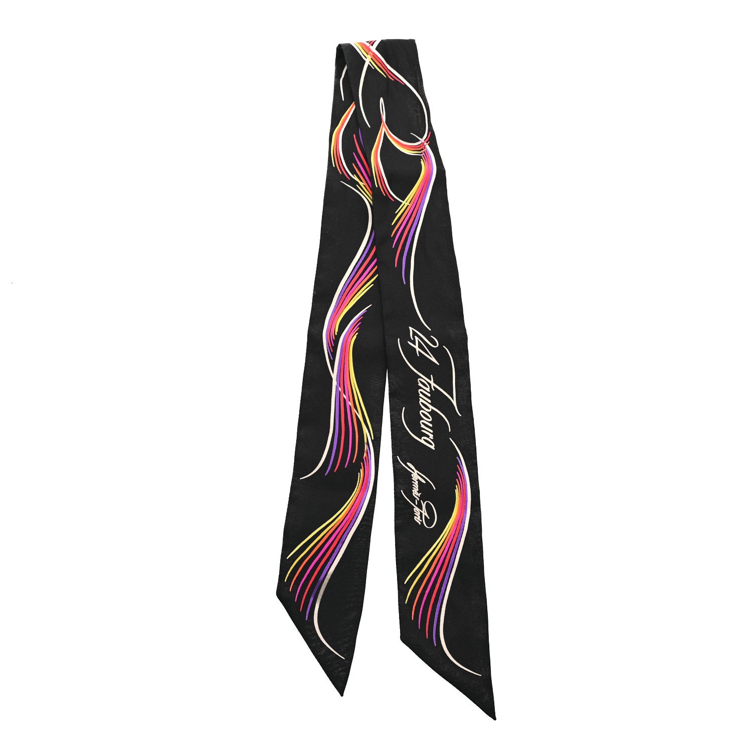Hermes Silk 24 Faubourg Twilly Scarf Black Multicolor 2 of 4