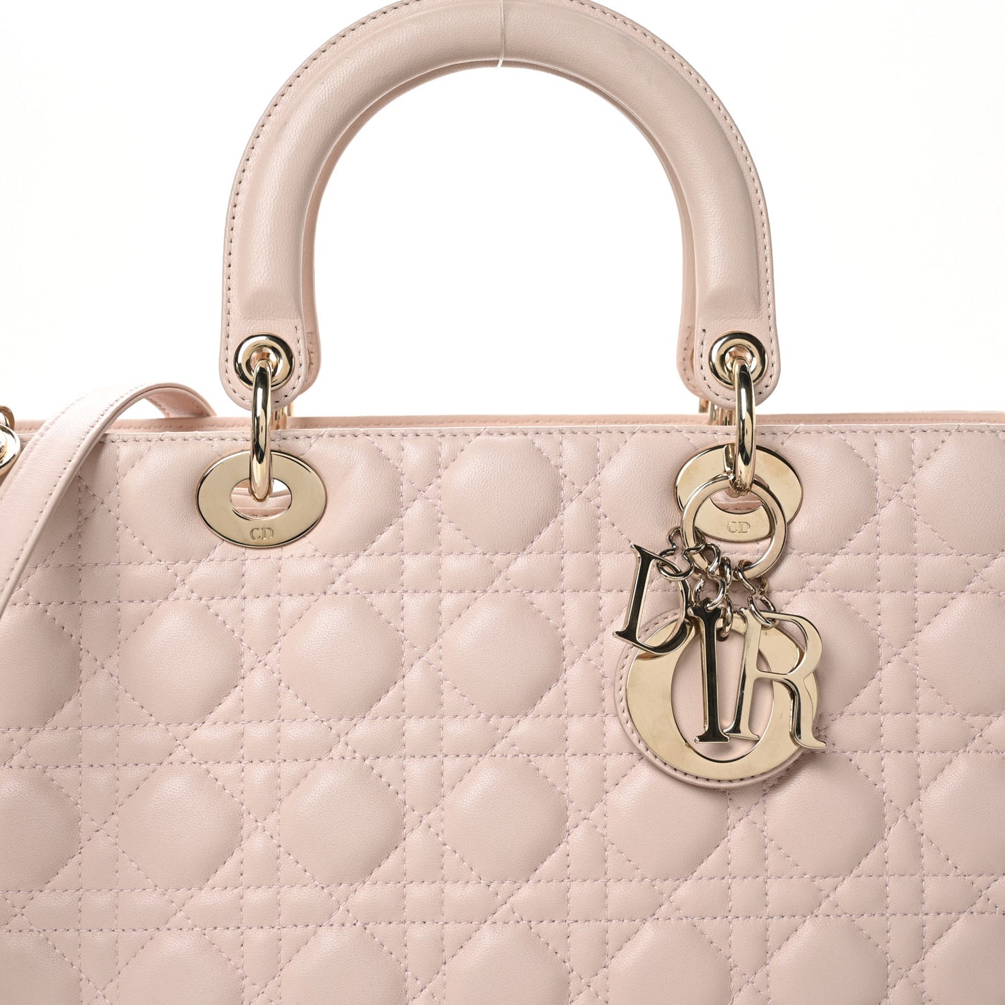 Lambskin Cannage Large Lady Dior Light Pink