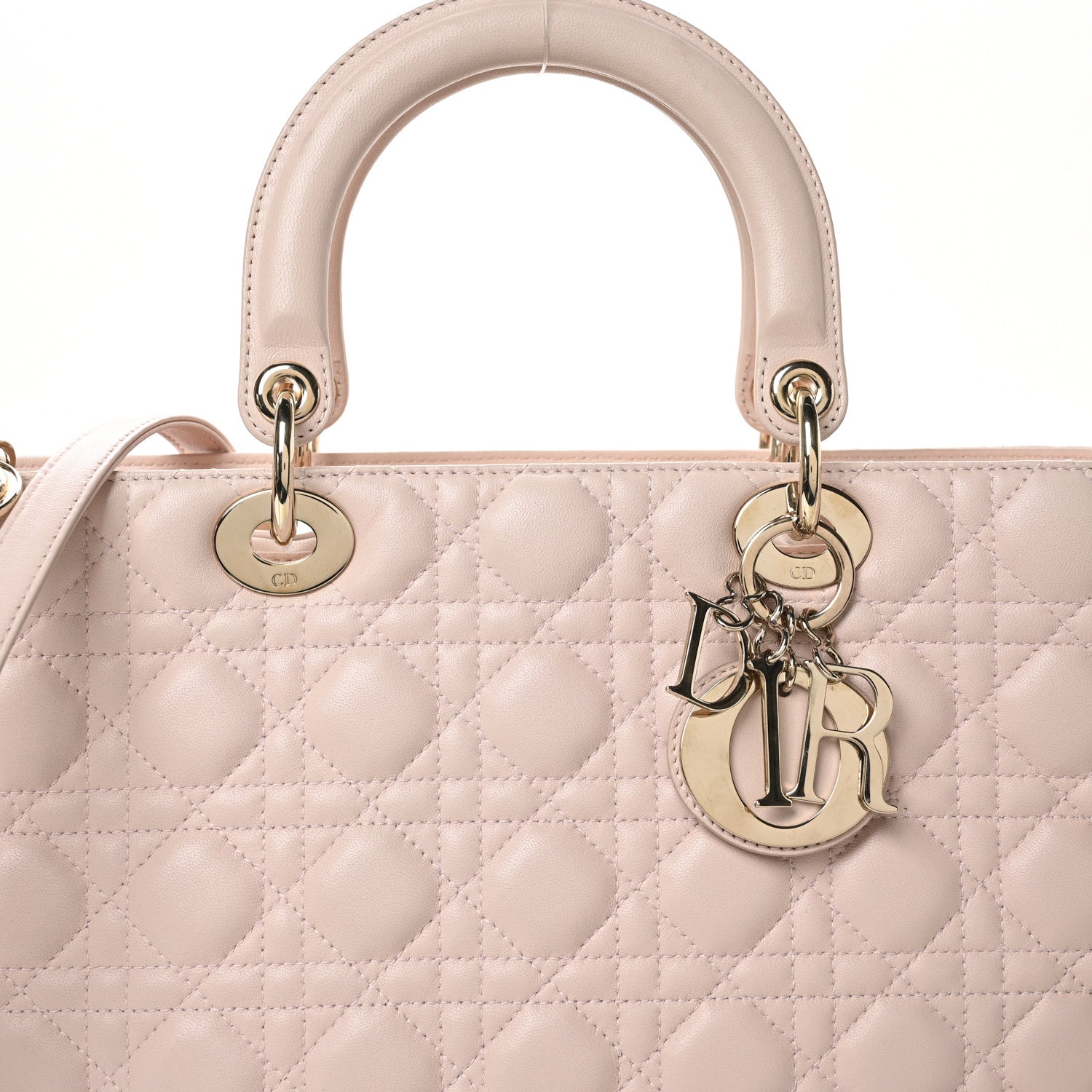 Christian Dior Lambskin Cannage Large Lady Dior Light Pink 8 of 10