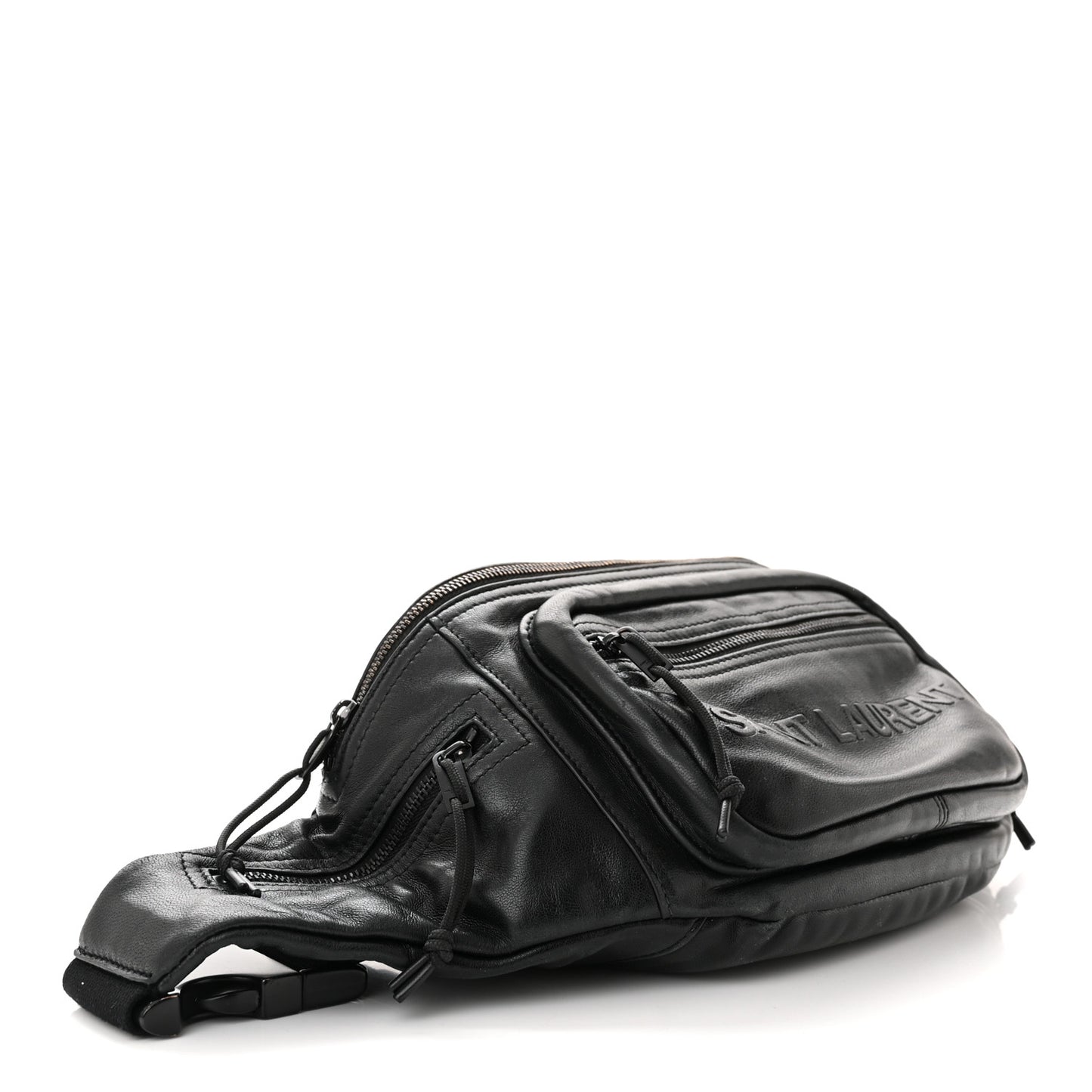 Lambskin Logo Ripstop Body Belt Bag Black
