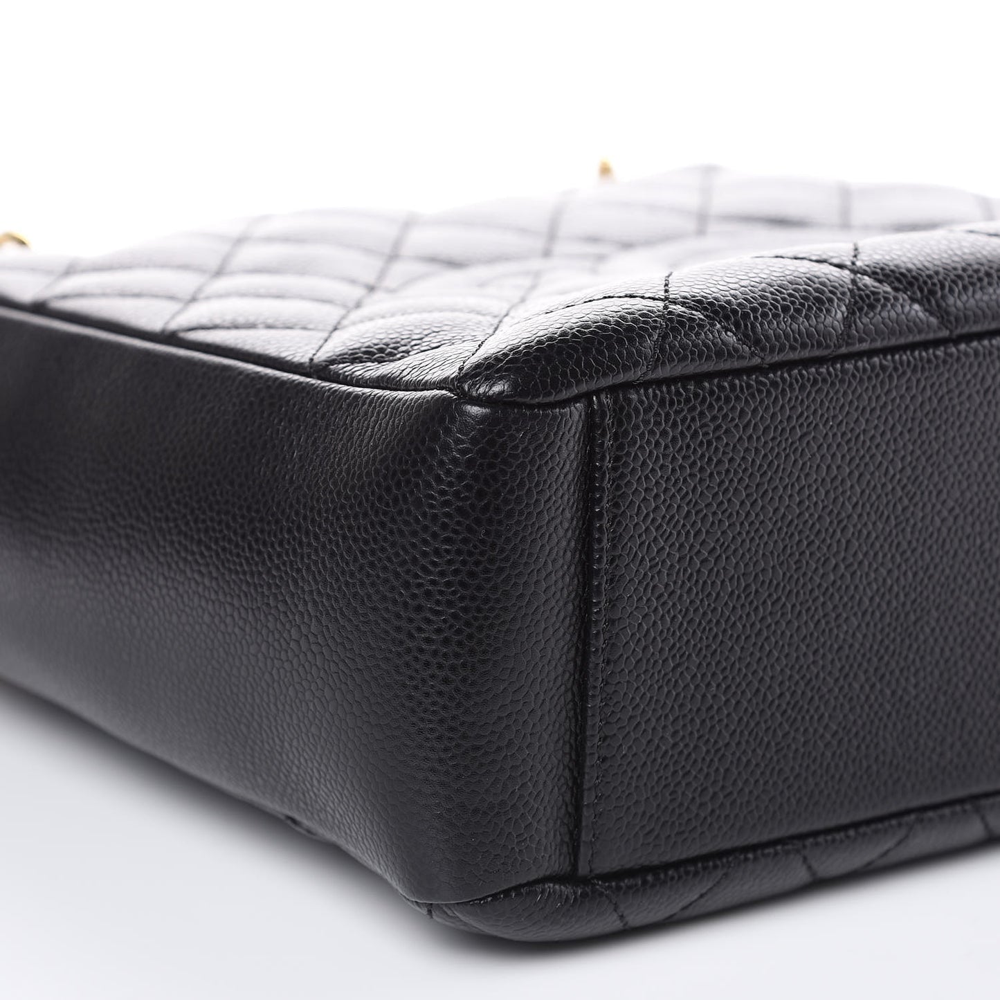 Caviar Quilted Petit Shopping Tote PST Black