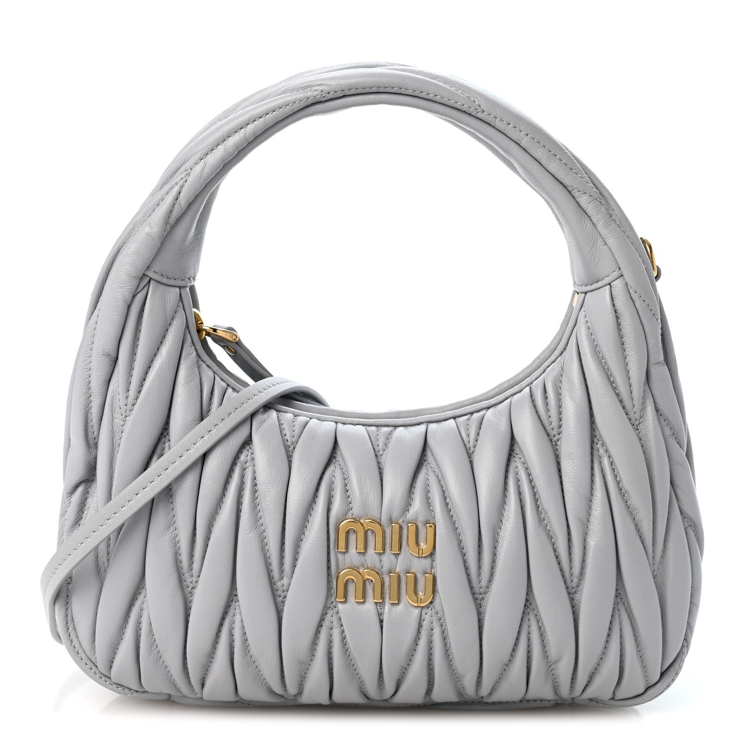 Miu Miu Nappa Matelasse Small Wander Hobo Fiordaliso 1 of 10