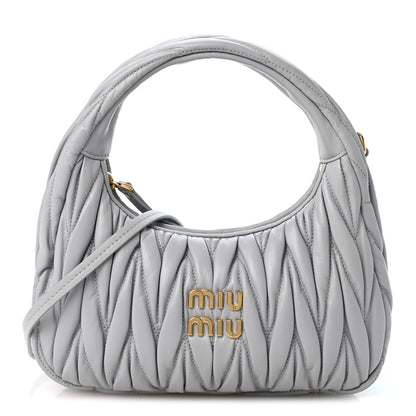 Miu Miu Nappa Matelasse Small Wander Hobo Fiordaliso 1 of 10