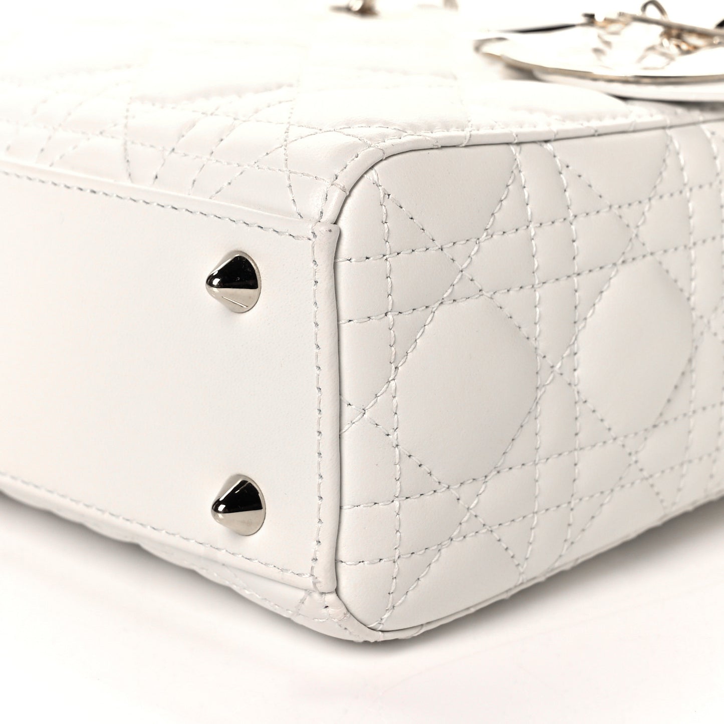 Lambskin Cannage Small Lady Dior White