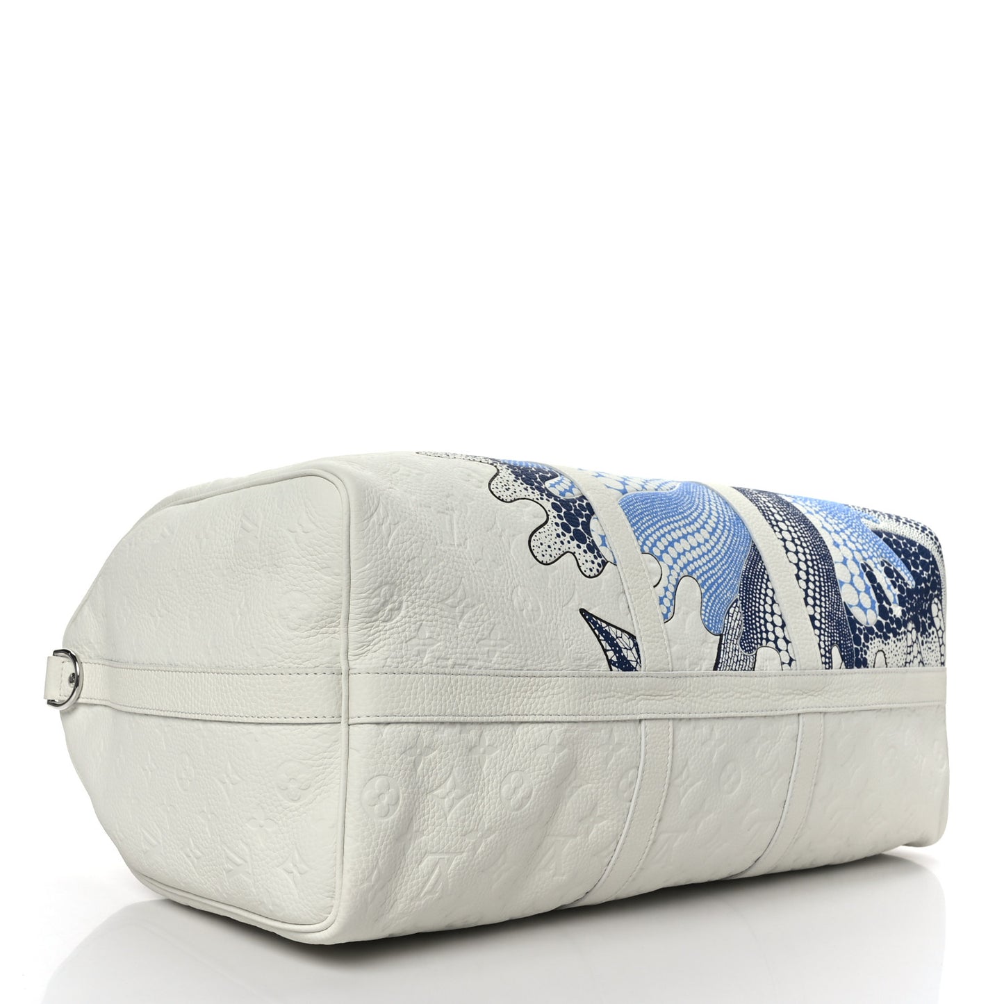 LV X YK Taurillon Monogram Psychedelic Flower Keepall Bandouliere 50 White Multicolor
