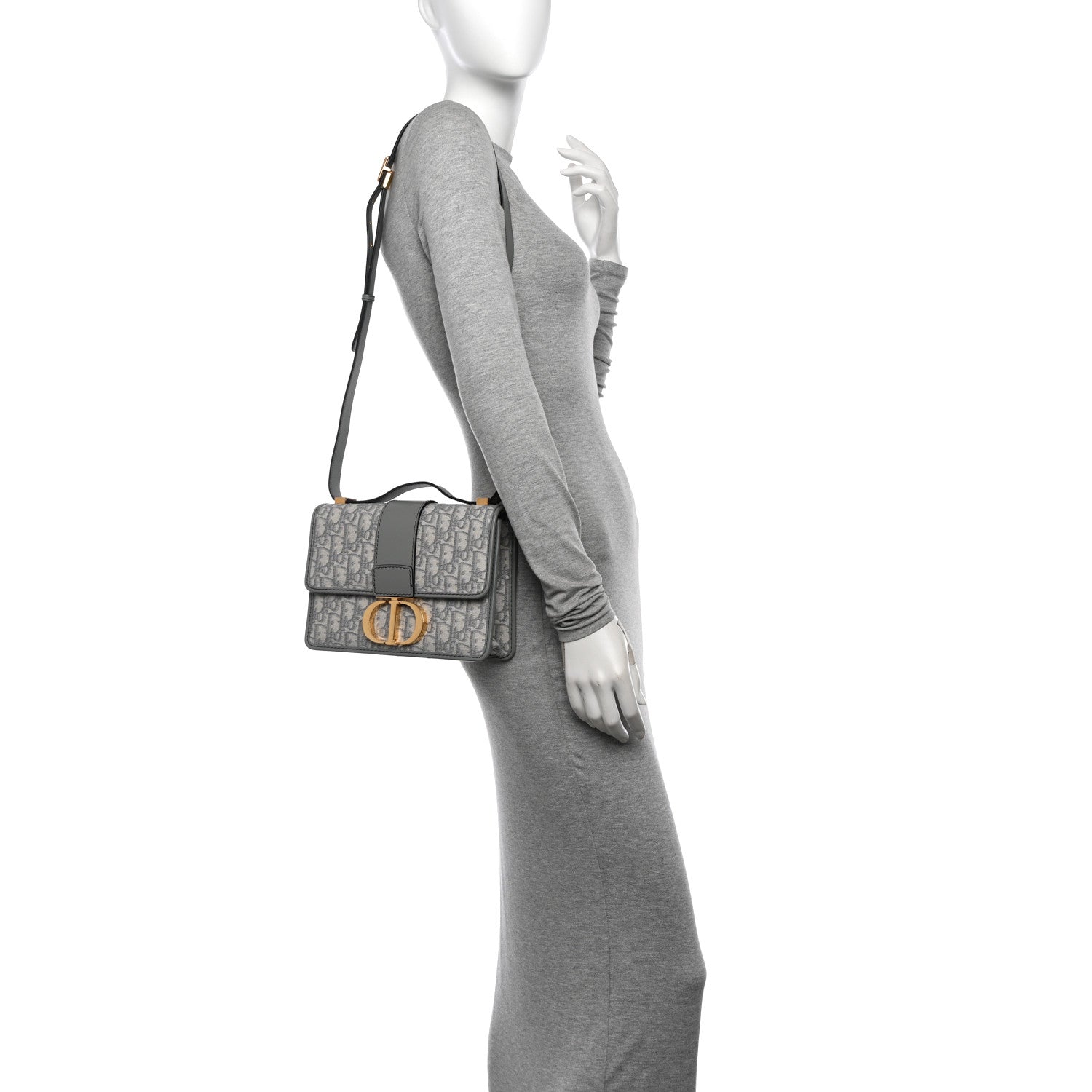 Christian Dior Oblique 30 Montaigne Flap Bag Grey 2 of 12
