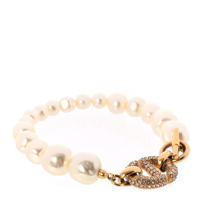 Christian Dior Pearl Crystal 30 Montaigne Bracelet Gold 1 of 5