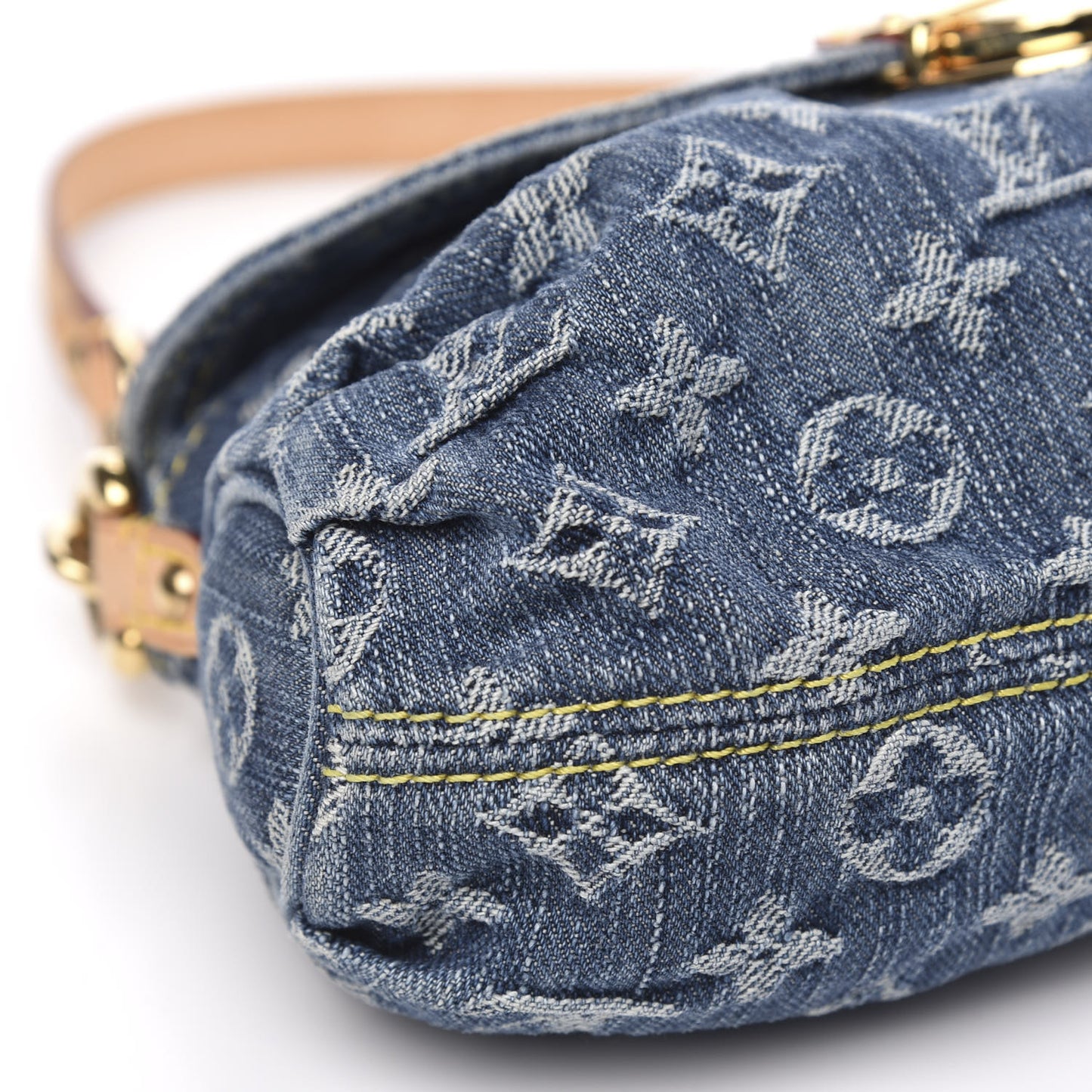 Monogram Denim Mini Pleaty Blue