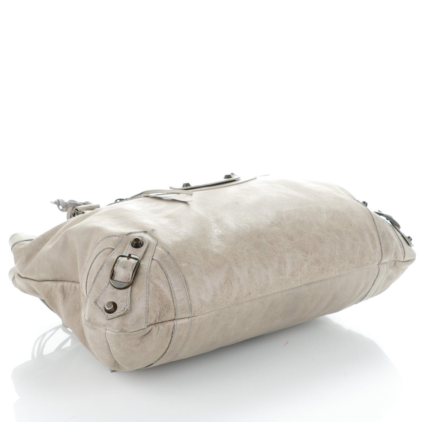 Chevre Classic Hardware Purse Greige
