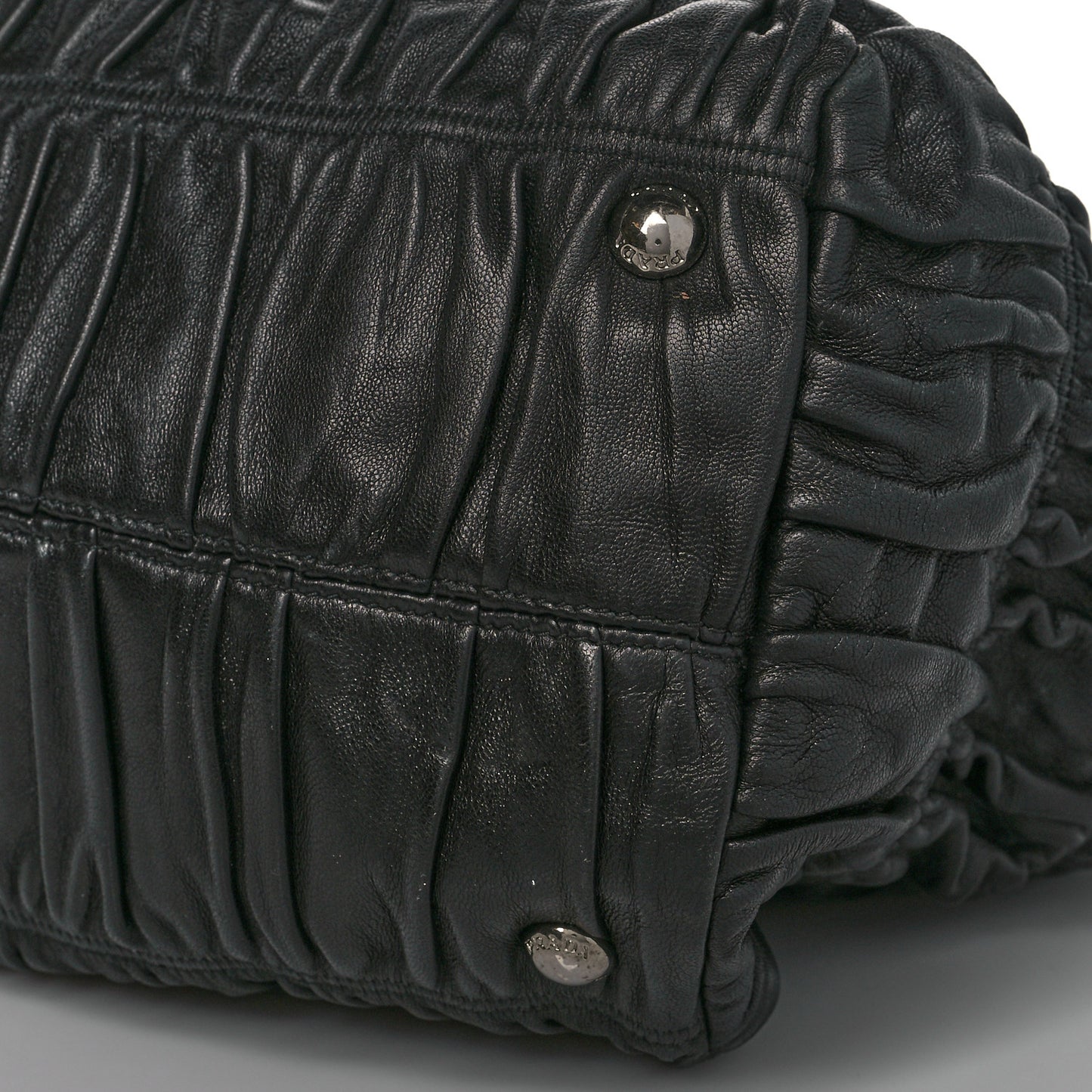 Nappa Gaufre Shopping Satchel Black