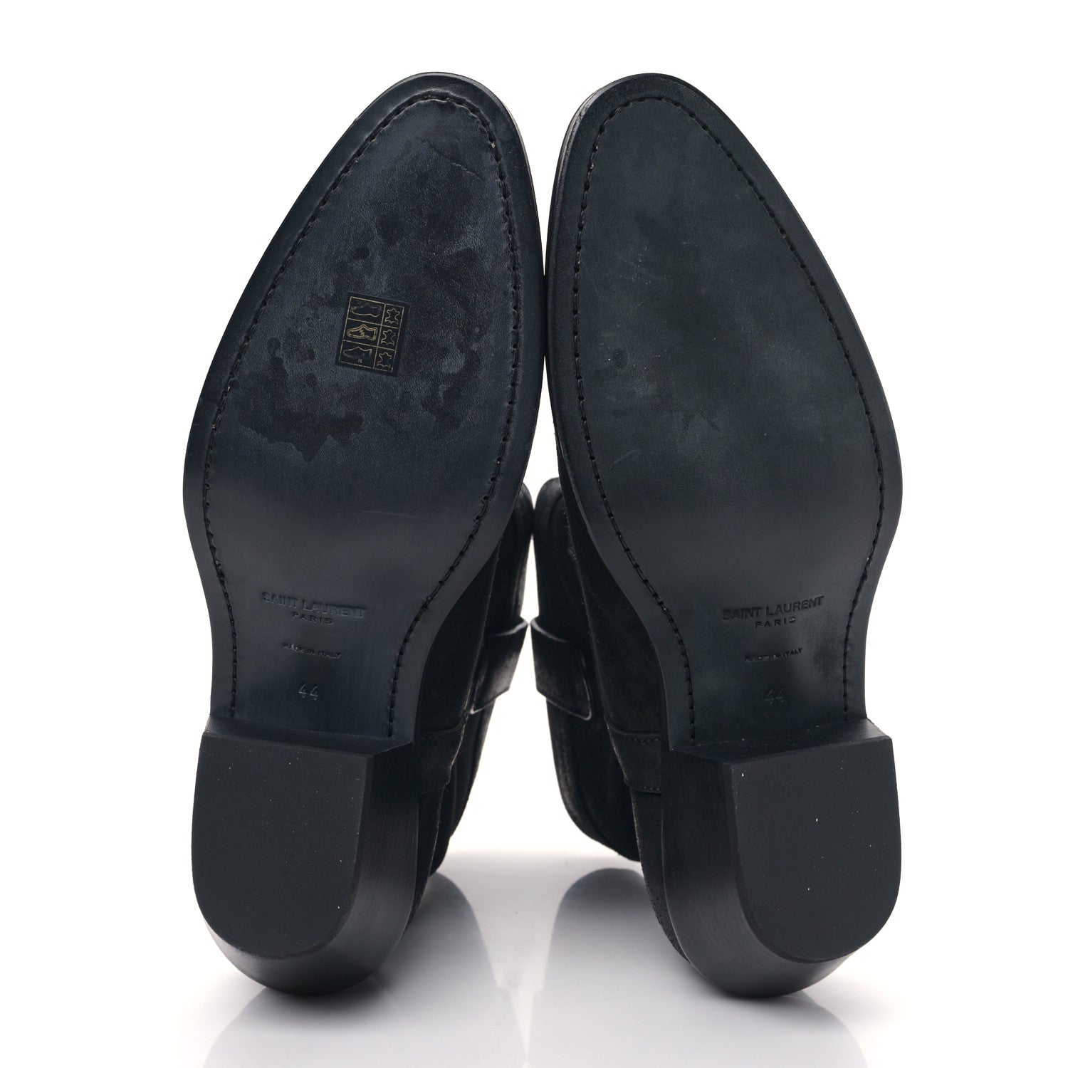 Saint Laurent Vitello Hallem Wax Mens Eastwood 45 Boots 44 Black 5 of 9