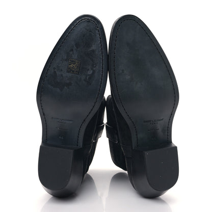 Saint Laurent Vitello Hallem Wax Mens Eastwood 45 Boots 44 Black 5 of 9