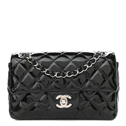 Chanel Patent Calfskin Quilted Mini Rectangular Flap Black 1 of 10