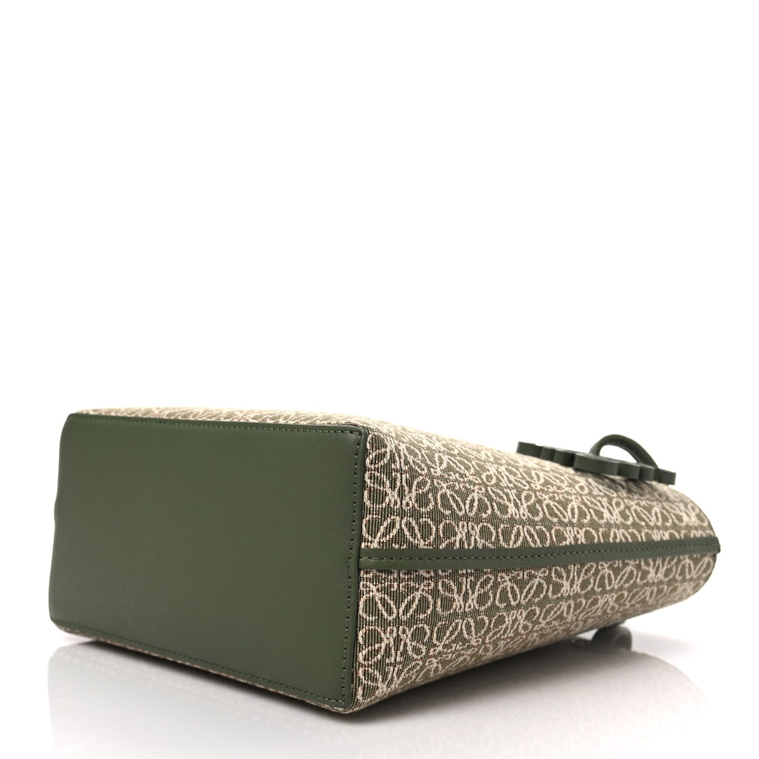 Loewe Jacquard Anagram Calfskin Small Square Tote Avocado Green 6 of 6