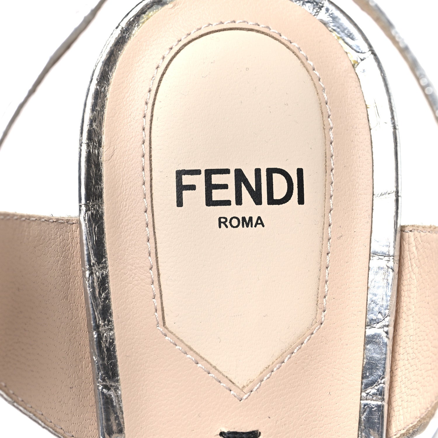 Fendi Metallic Chameleon Block Heel Pumps 38.5 Silver 8 of 8