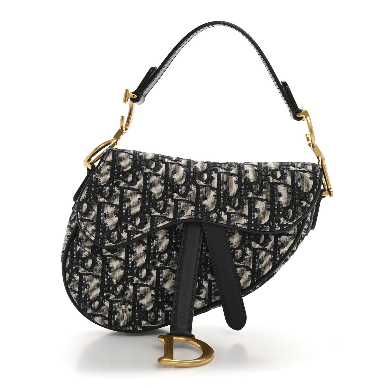 Christian Dior Oblique Mini Saddle Bag Blue 1 of 11