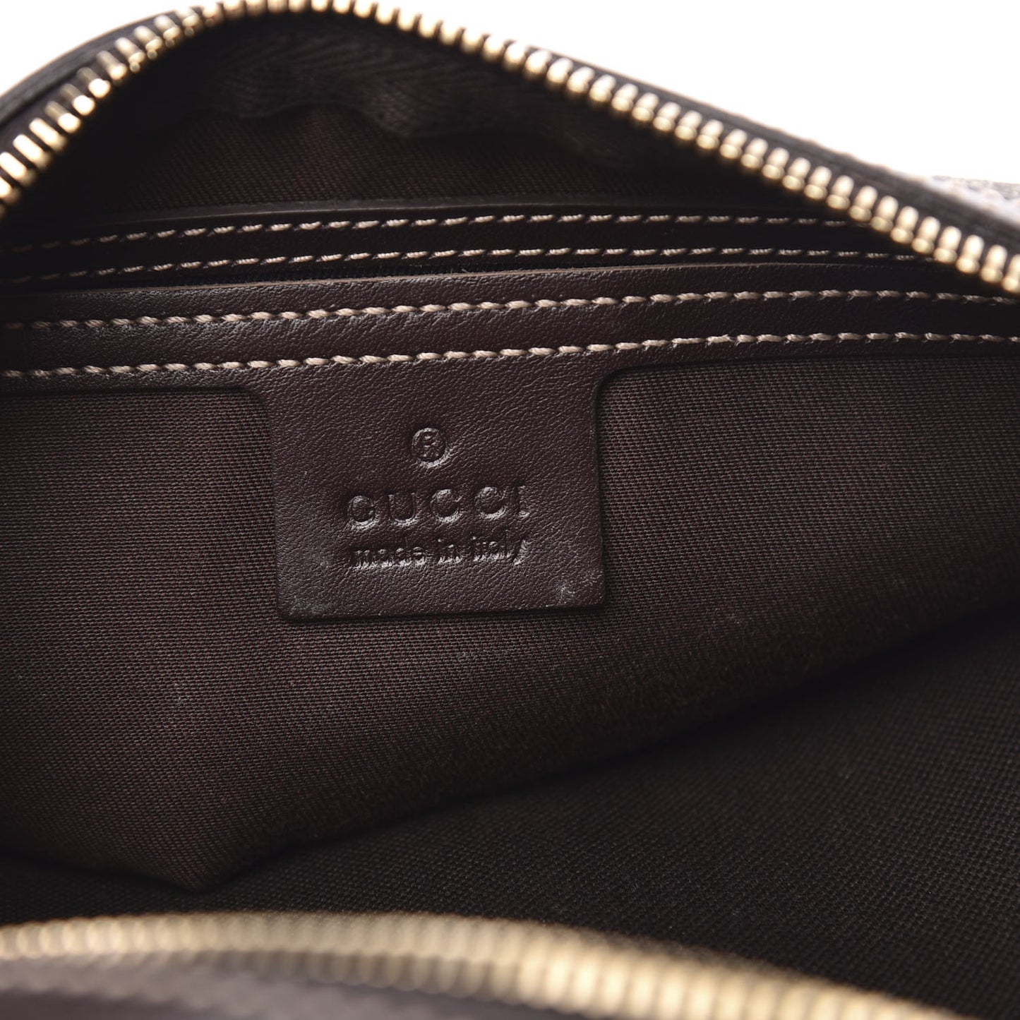 GG Supreme Monogram Belt Bag Dark Brown