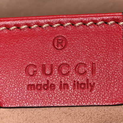 Gucci Calfskin Matelasse Mini GG Marmont Chain Shoulder Bag Hibiscus Red 6 of 10