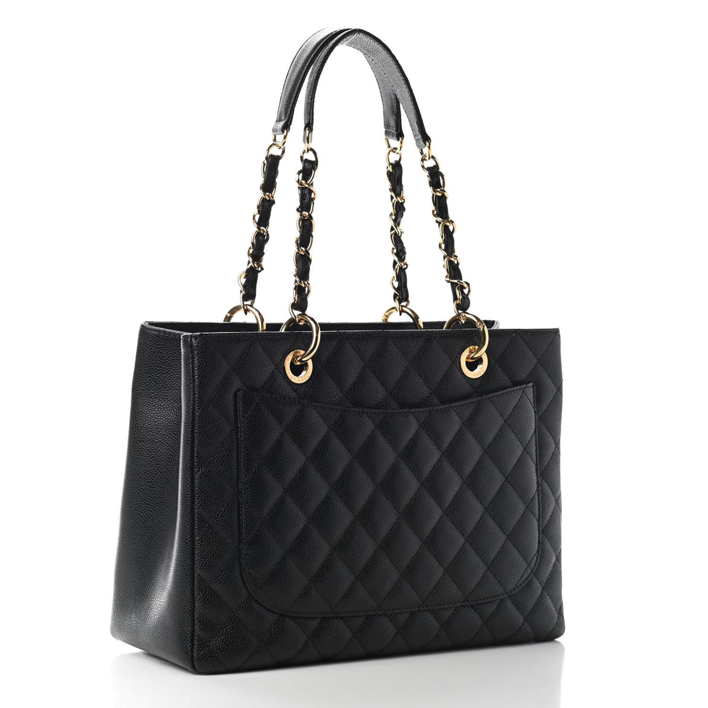 Caviar Quilted Grand Shopping Tote GST Black