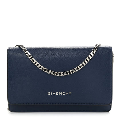 Givenchy Sugar Goatskin Pandora Chain Wallet Navy 1 of 11