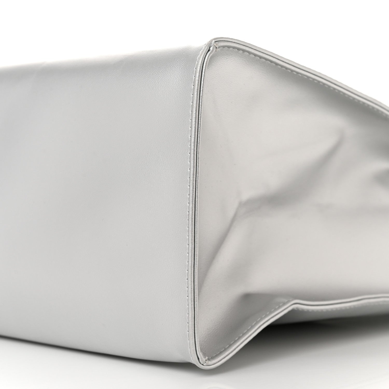 Telfar Metallic Vegan Leather Medium Shopping Bag Silver 10 of 12